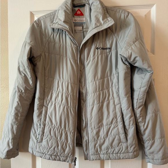 Columbia Size S Womens Gray Full Zip Stand Collar Pocket Quilted Jacket - Picture 1 of 11